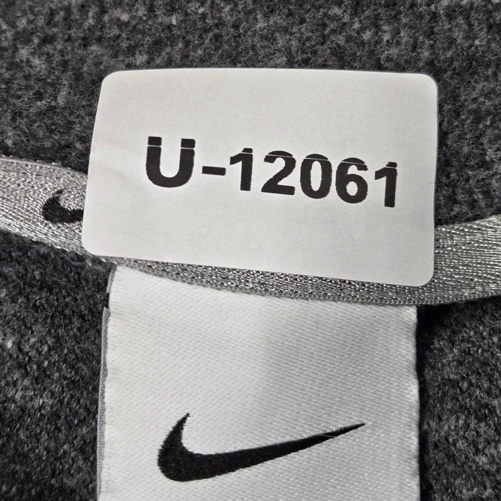 VINTAGE Nike Women Sweatshirt S Gray THERMA-FIT‎ Crop Center Swoosh Logo Y2K